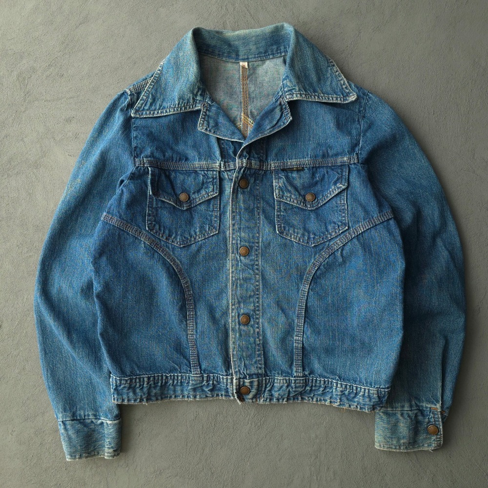 Vintage 1970s Bracken's Britches Blue Denim Jacket Medium USA Made